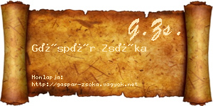Gáspár Zsóka névjegykártya